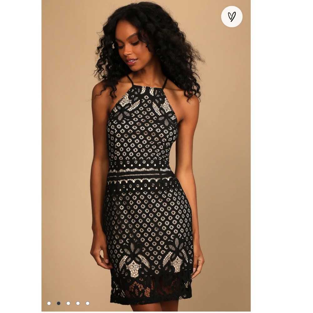 Lulus Steal a Kiss Black Lace Dress